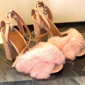 Fuzzy heels, never worn